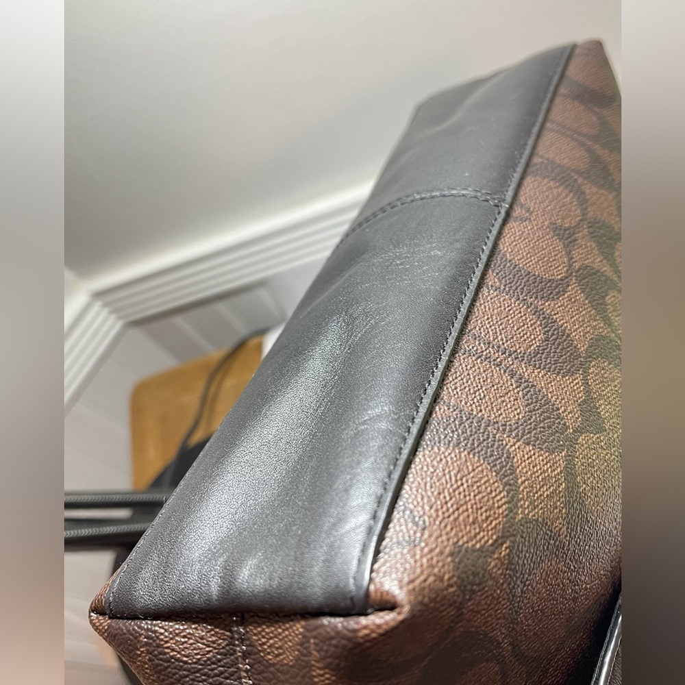 Coach Two-Tone Black and Brown Messenger Bag - Picture 10 of 14